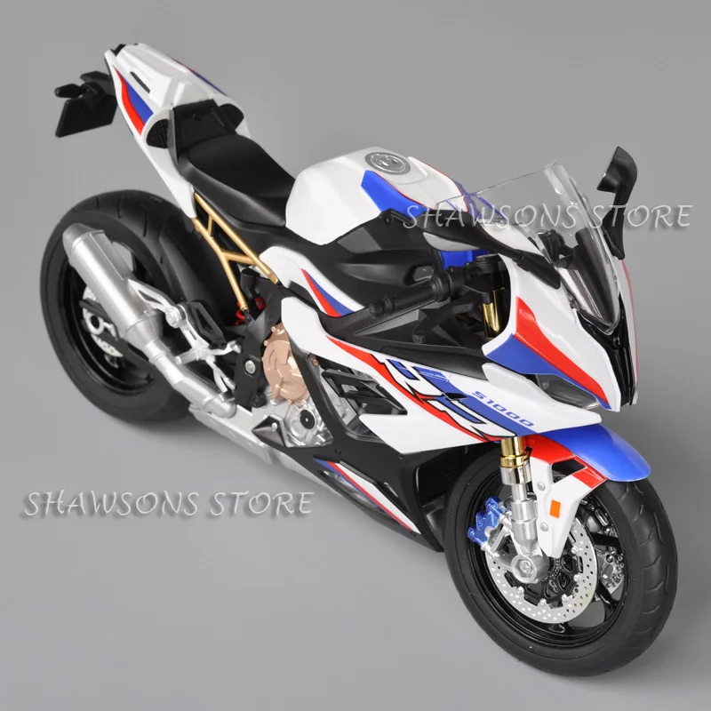 1:9 Scale Diecast Motorcycle Model Toy S1000RR Sport Bike Miniature Replica Working Headlights