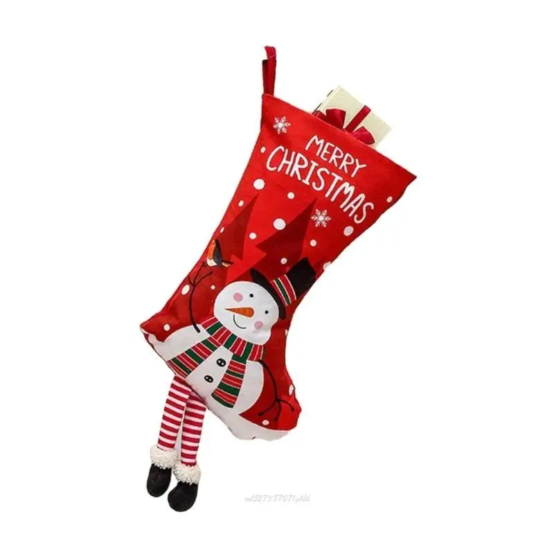X5XA Christmas Sock Gift Bag Tree Hanging Decoration Festive for Children