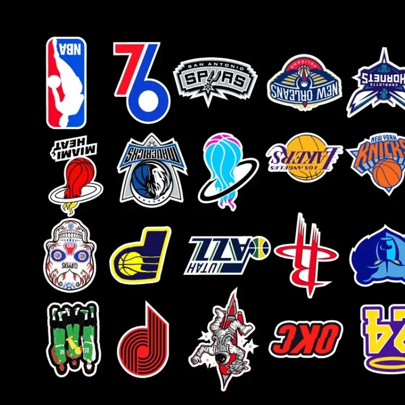 50pcs NBA Sports Cartoon Stickers Suitcase Water Cup Stationery Mobile Phone Car Scooter Laptop Refrigerator Decorative Stickers