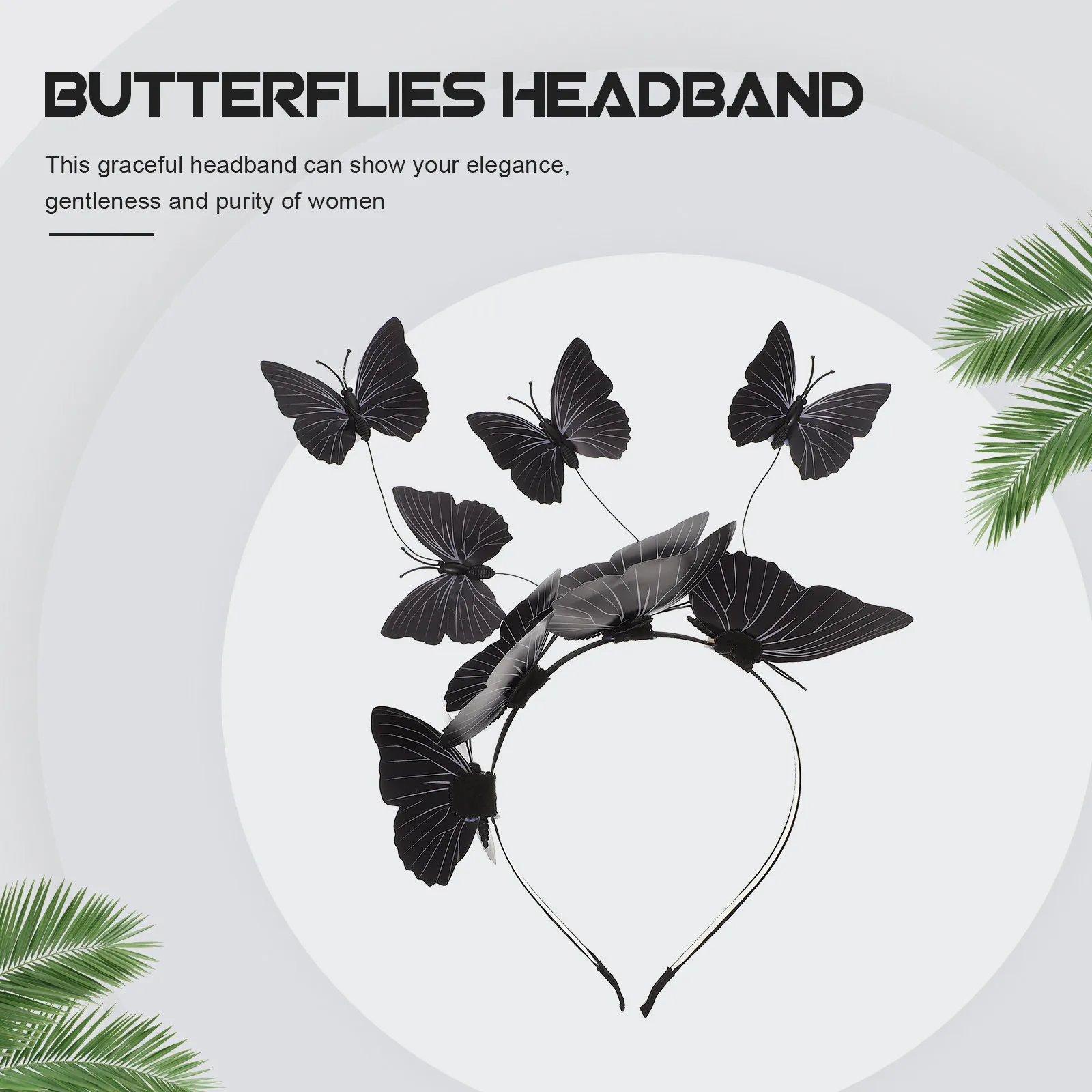 

Butterflies Decorative Headband Chic Butterfly Hair Hoop Party Halloween Costume Headpiece Photo Prop Festival Headdress Women