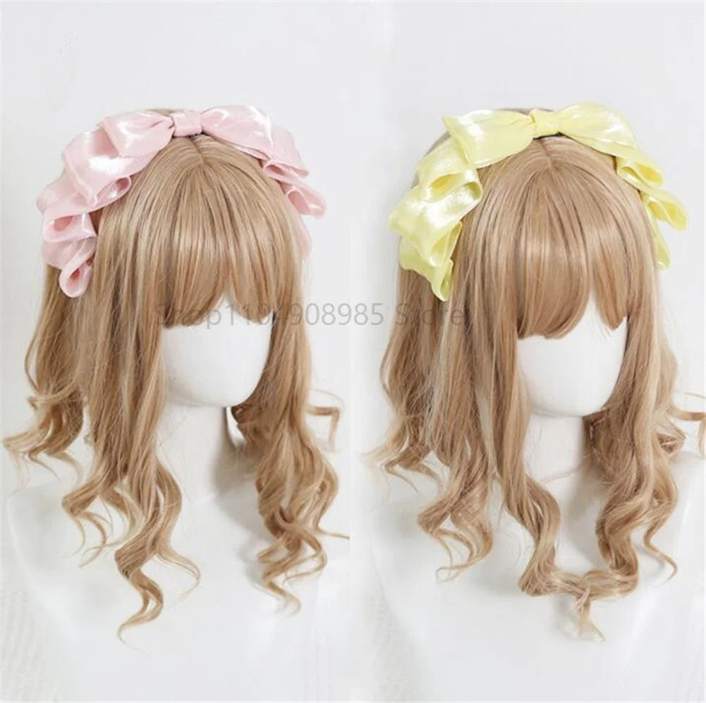 

Sweet Pearlescent Bow Ribbon Headband Women Girl Hair Accessories Lolita Cosplay Female Headwear Hair Clasp