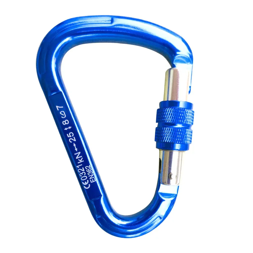 1/2/5pcs 25KN Climbing Ultra-Lightweight Screw-Lock Aluminum Alloy Carabiner Camping Riding Hiking Harness Rescue Screw Locking