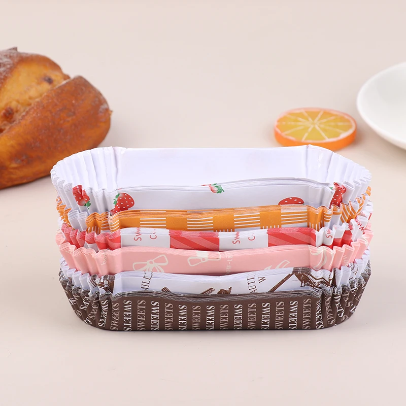 Hot Sale 100Pcs Disposable Cupcake Liners Greaseproof Baking Cups Non-Stick Paper Baking Cups Boat Shape Cake Paper Mufin Liners