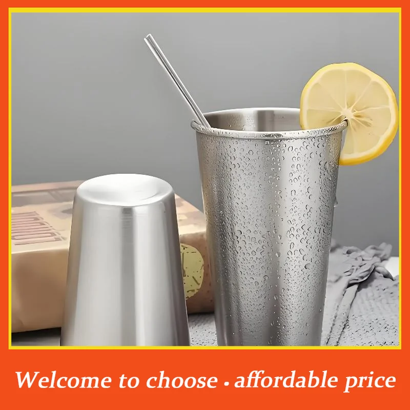 VV 1pc new Water Cup, Stainless Steel Cold Drink Cup, Not Easy To Break, Stackable, Reusable, Suitable For Children's Trave