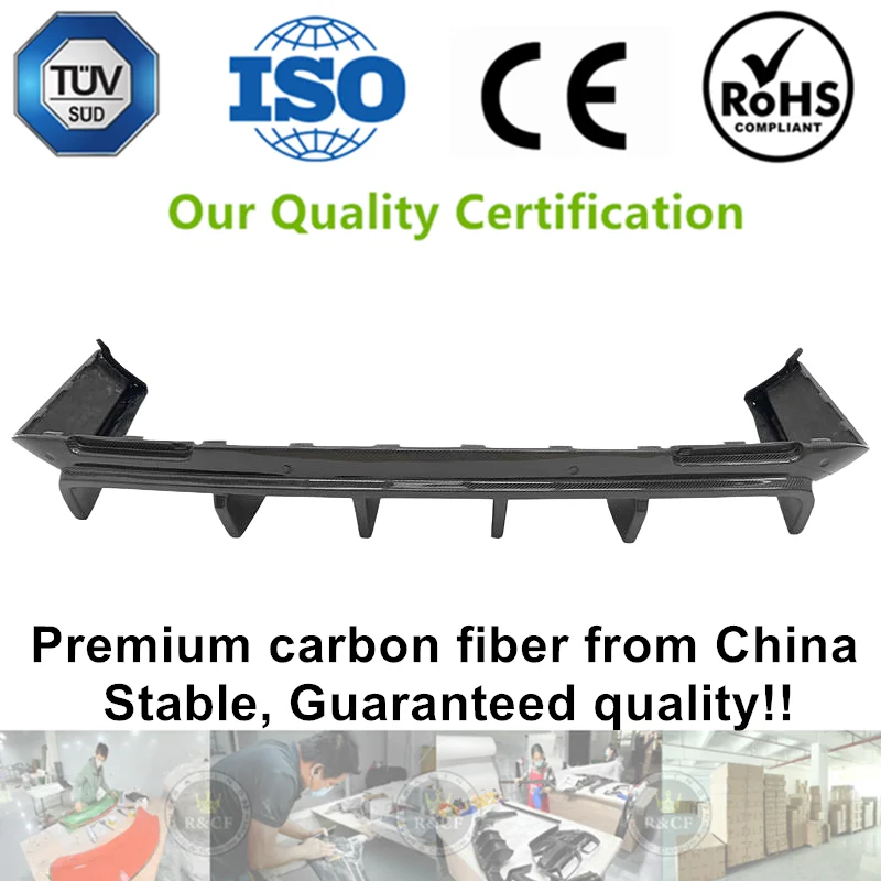 Big Fin Style Carbon Fiber Rear Bumper Diffuser Lip for  Challenger Hellcat 2015 to 2019