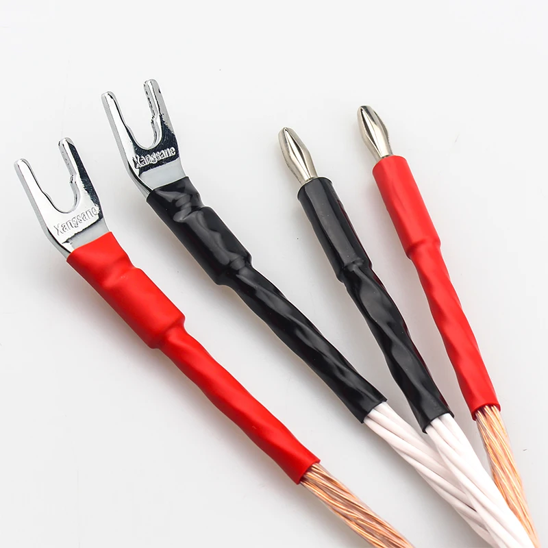 4Pcs/ 8TC OCC 20cm Pure Copper jumper audio cable over machine line fever speaker cable speaker cable