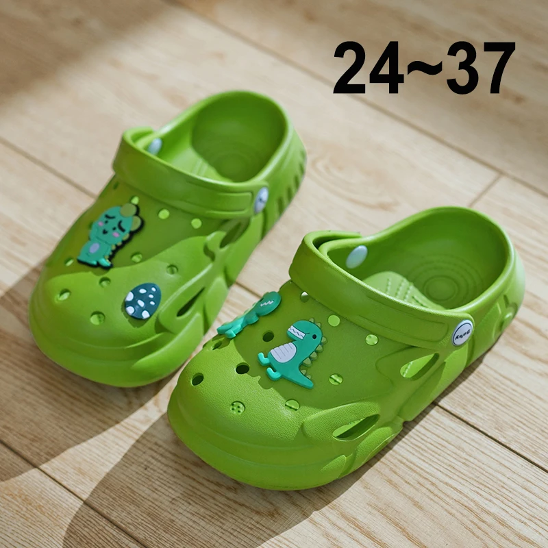 Children Summer Beach Sandals Cartoon Dinosaur Slippers For Baby Girls Boys Slides Clogs Flats Kids Casual Garden Toddler Shoes