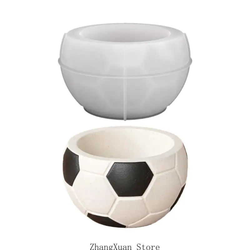 Fußball-Kerzenbecher-Silikonformen, lebensmittelechtes Silikon für die Herstellung von Kerze, Seife, dekorativer Blumentopf – Detail 5