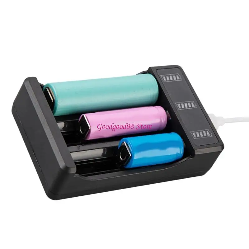 vape battery chargers store Multi Bay Charging Box For 18650 21700 Batteries Fast USB C Featuring LED Alerts W8EC Dummy Disposable Vape Where to Buy THC Colour:Silver and Black