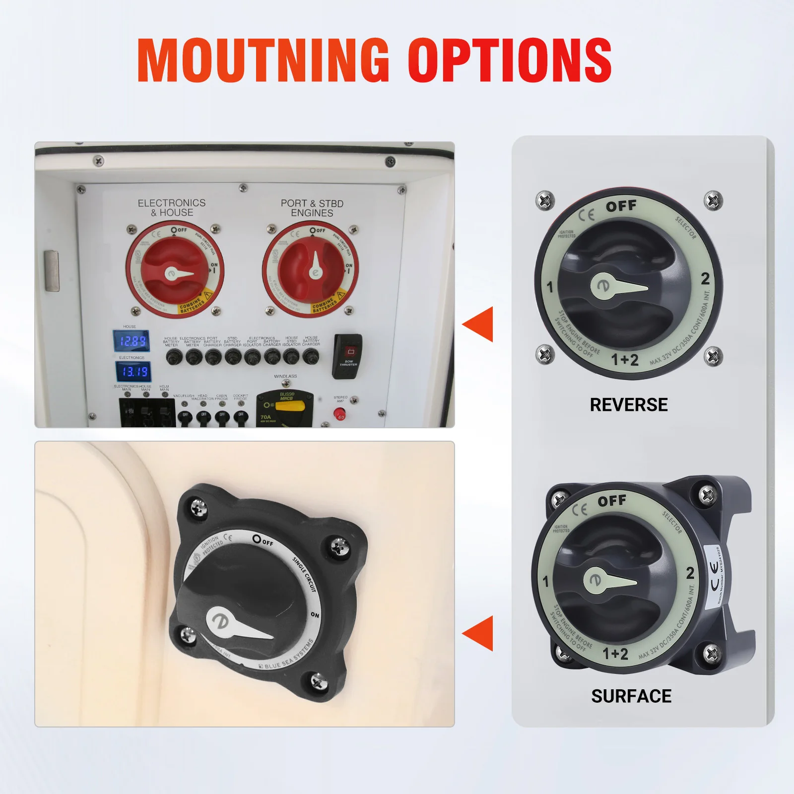 CNSPEED 4 positions 32V 350A pour camping-car camion bateau voiture isolateur batterie série E Kit de sélection de commutateur de batterie coupe-circuit