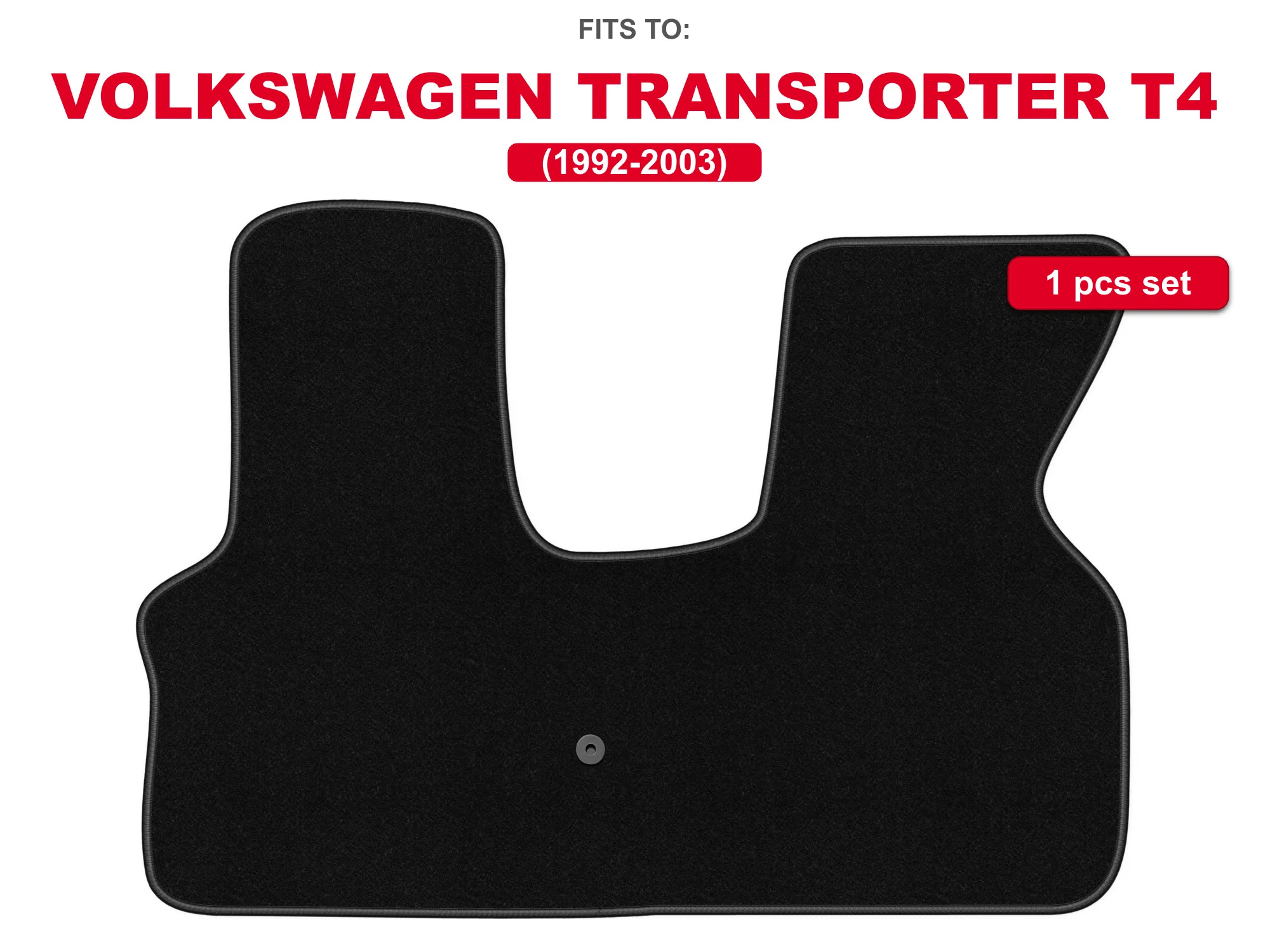 Velour matten voor: Volkswagen Transporter T4 1992-2003 set auto vloermatten voor de voorkant van de auto