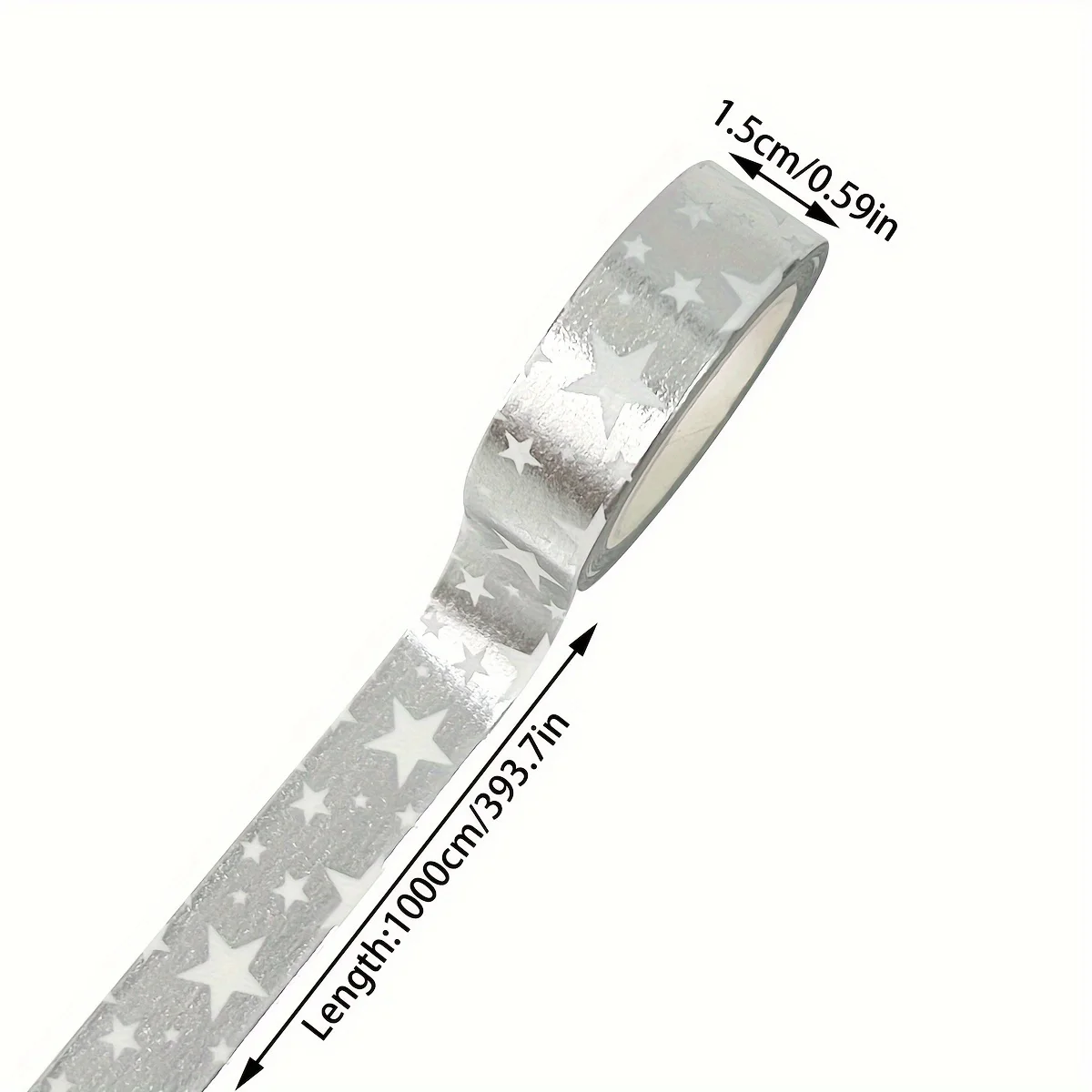 Silvery Foil Star Washi Tape, 1 Roll - Perfect for Gift Wrapping & Holiday Decorations