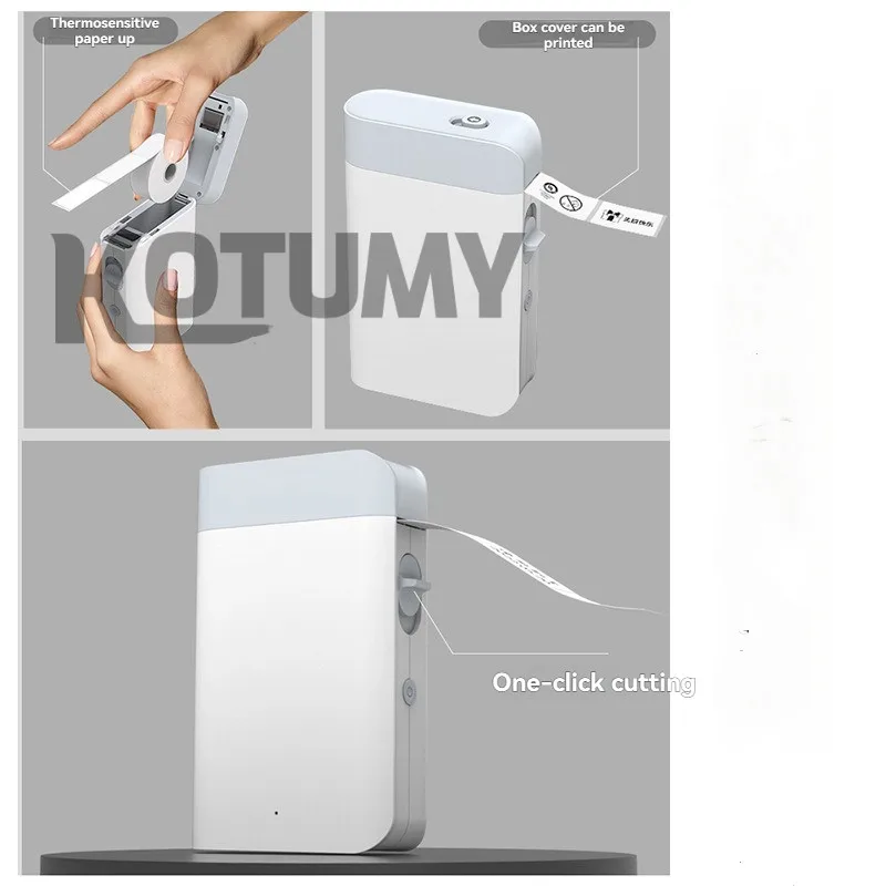 Mini Bluetooth Thermal Label Printer - 12mm Print Height, 1000mAh Rechargeable Battery, Compatible with Phones for Sticker Print