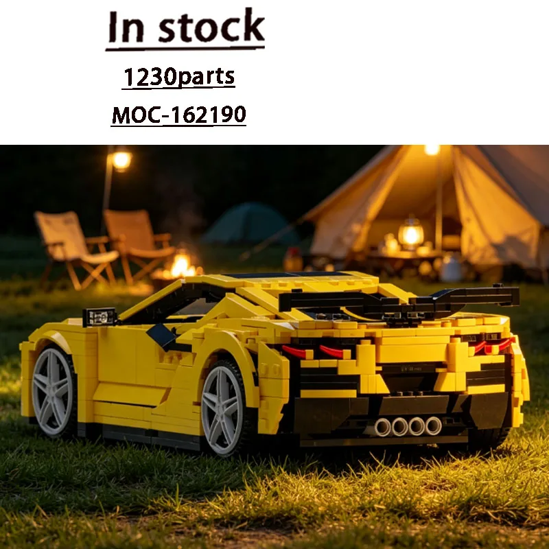 Building Block Model MOC-162190 City Street Sports Iconic Yellow Supercar Racing 1230parts Birthday New Year Christmas Toy Giftt