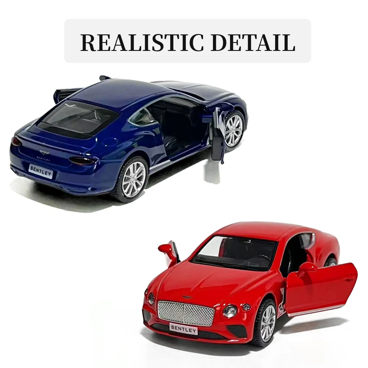 1:36 Scale Bentley Continental GT Pullback Car Model Replica Metal Diecast Miniature Art Interior Decoration Xmas Gift Boy Toy