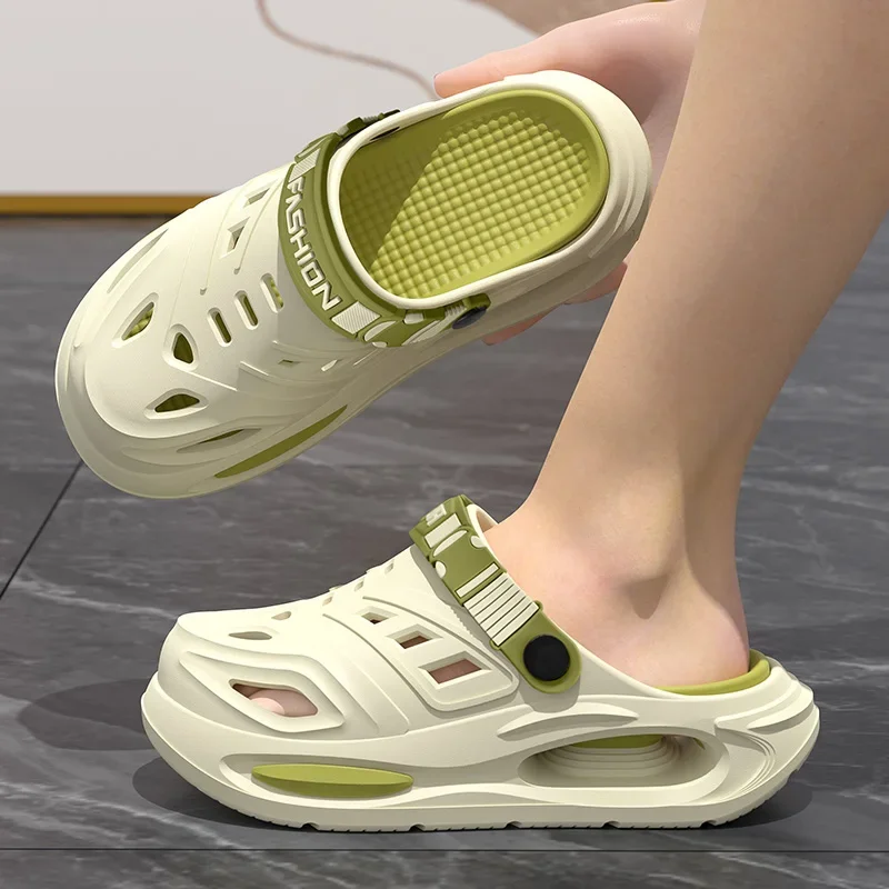 

Men's and Women's Cave Shoes Fashion Breathable Sandals with Removable Insoles Non-slip Cushioned Thickened Soft Couple Slippers