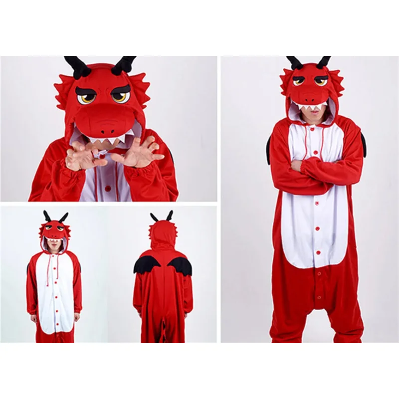 大人のためのonesieアニマルパジャマ、青と黄色のドラゴン恐竜、コスプレコスチューム