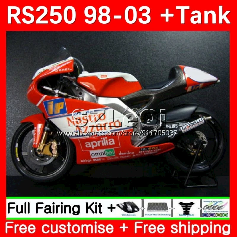 RS250RR For Aprilia RS 250 RS-250 RS250 RR 98 99 00 01 02 03 18No.61 RSV250 White red 1998 1999 2000 2001 2002 2003 Fairings