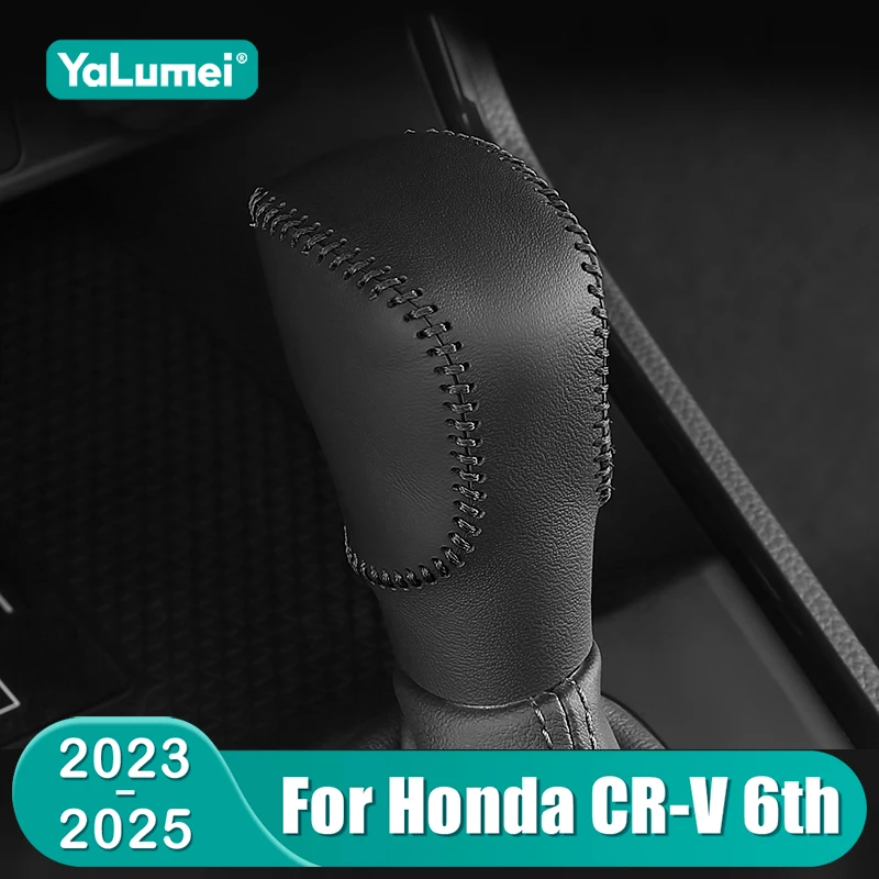 Für Honda CRV 2023 2024 2025 CR-V 6. Generation Hybrid PU Leder Handgenäht Auto Schaltknauf Getriebe Kopf Abdeckung fall Zubehör