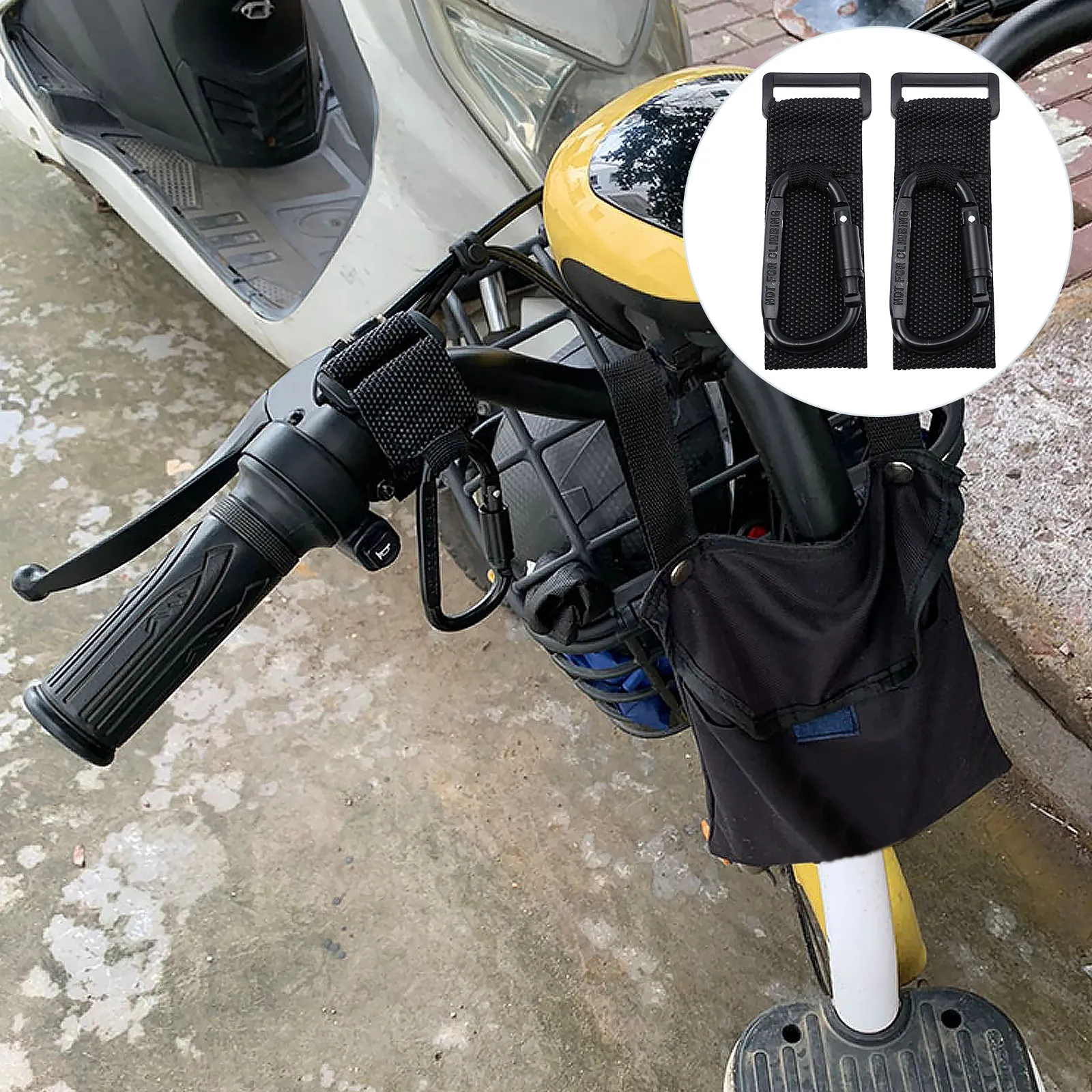 

2pcs Electric Bike Hook Stroller Clips Non-Slip Bag Hanging Holder For Diaper Bags Pram Pushchair Wheelchair Shopping Cart