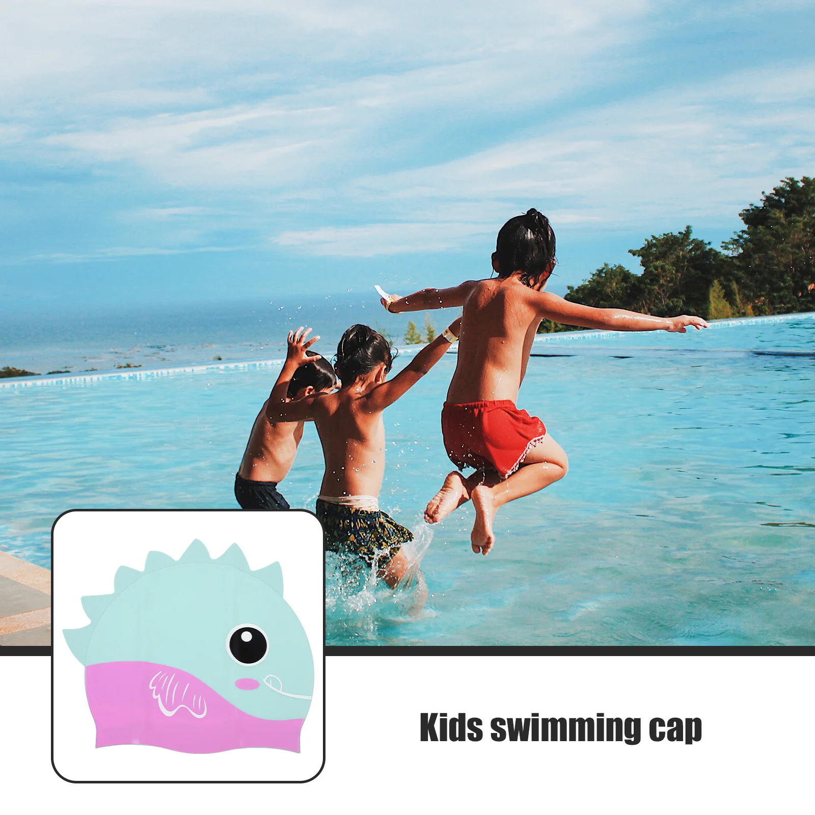 قبعة سباحة من السيليكون مرنة وخفيفة الوزن لحماية الشعر وقابلة لإعادة الاستخدام للبالغين والرجال والنساء #3