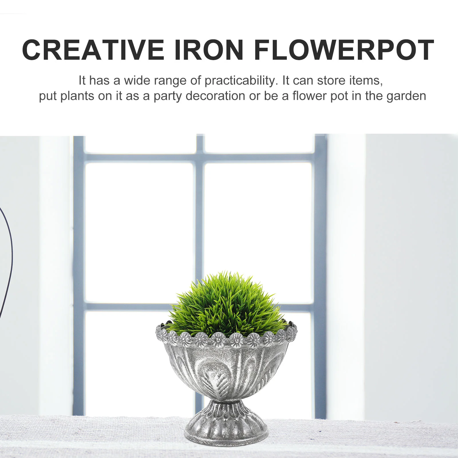 Vintage Flower Pot Iron Flower Bucket Planter Holder Succulent Planting Pot Home Office Table Centrepieces Decoration