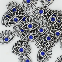20pcs Eyes Rhinestone Patches Glue on Patch for Clothing DIY Hand Embroidery Applique T-shirt Jacket Deco