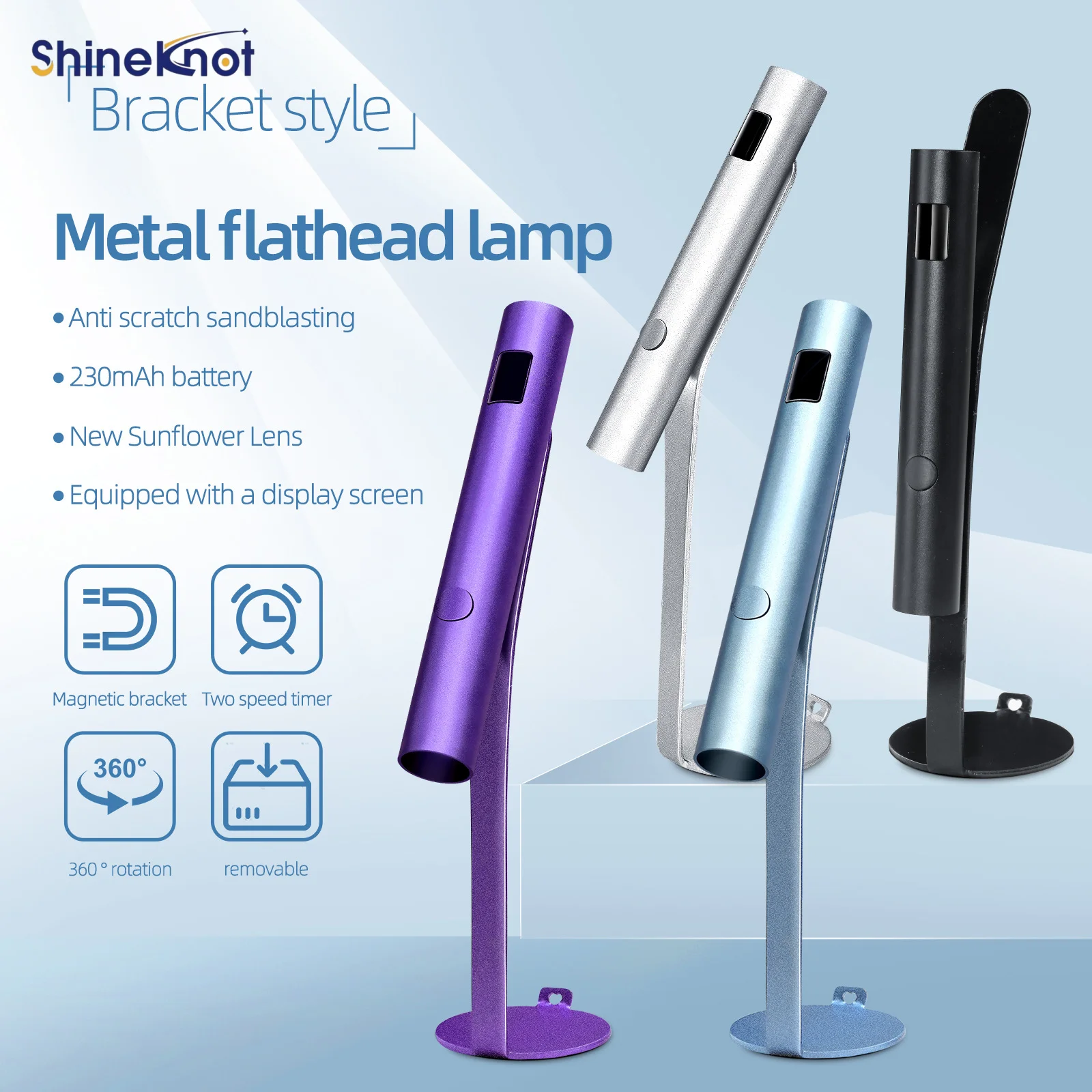 shineknot-uv-ジェルネイル硬化ランプ金属ボディ集中光ミニネイルランプハンドヘルドポータブル-type-c-充電式-395–405nm