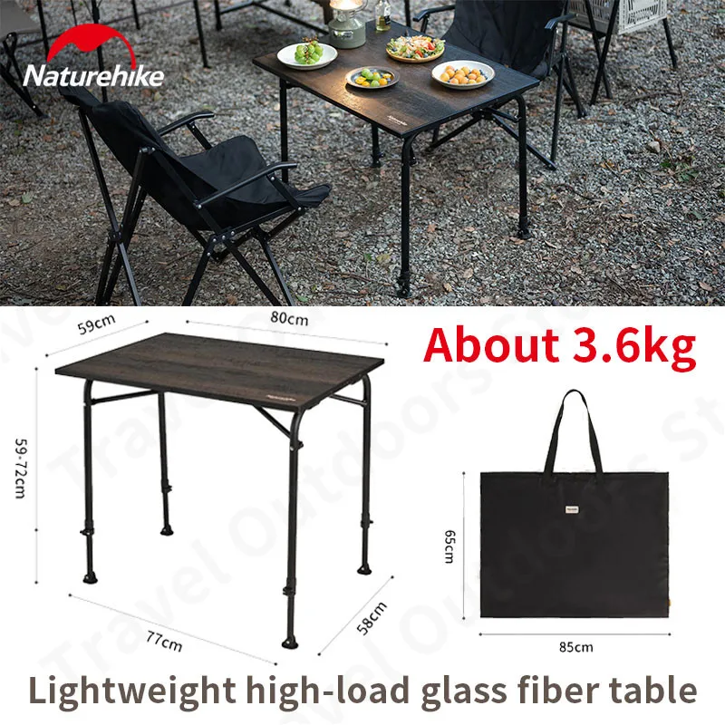 Туристическая Ультралегкая мебель Naturehike FG013, легкий подшипник из стекловолокна, регулируемая высота 30 кг, портативная, для улицы