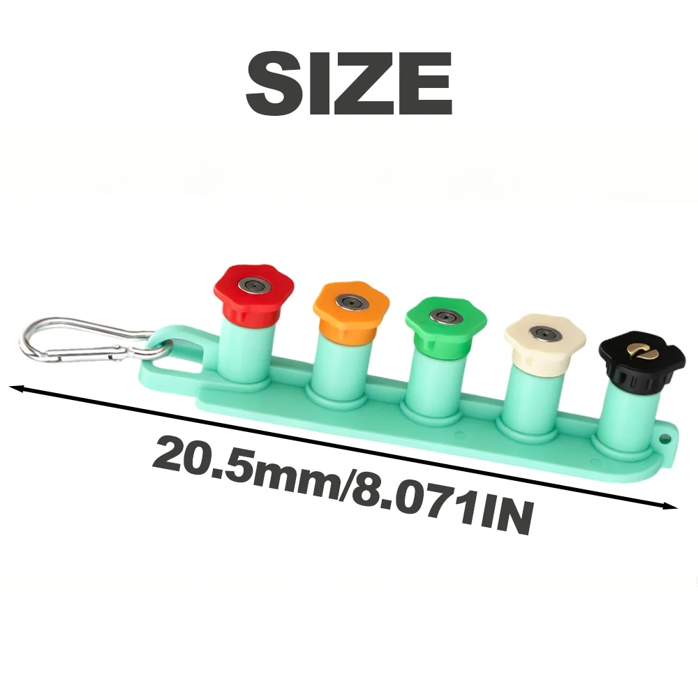 Premium Heavy-Duty High Pressure Washer Nozzle Organizer Storage Set, 6 Multi-Angle Color Nozzles for Car Cleaning