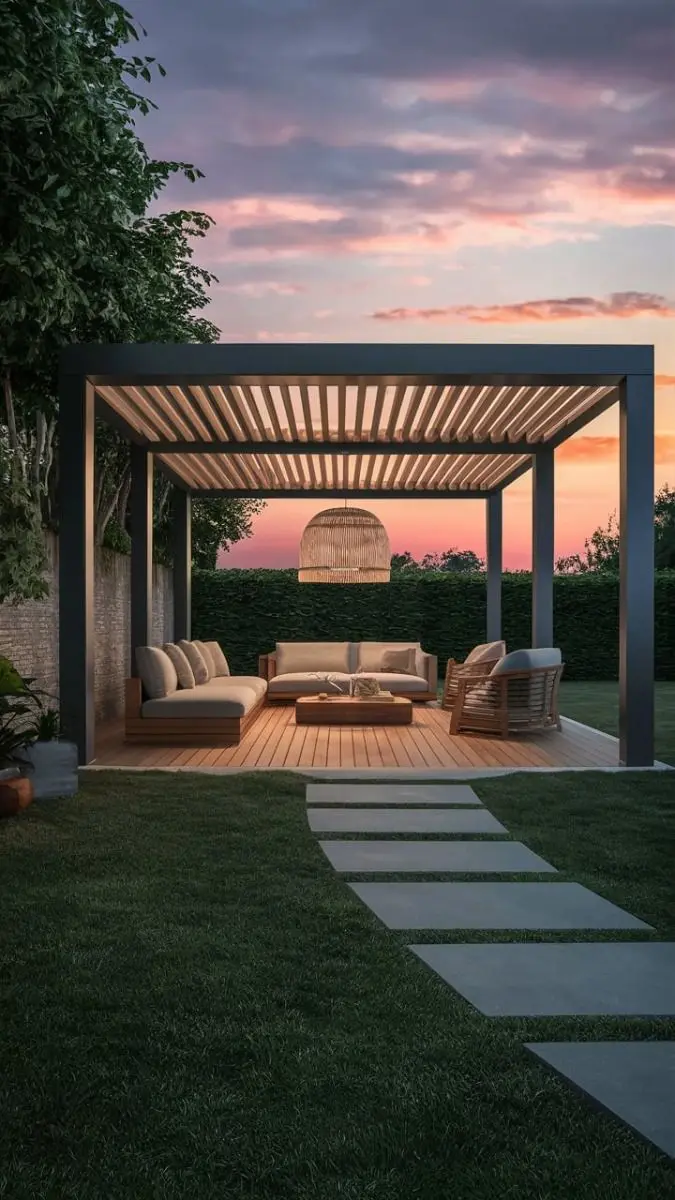 

New Design Easily Assembled Canopy Roof Louver Aluminum Pergola Outdoor Wall Mounted Gazebo Customized Color Powder Coated