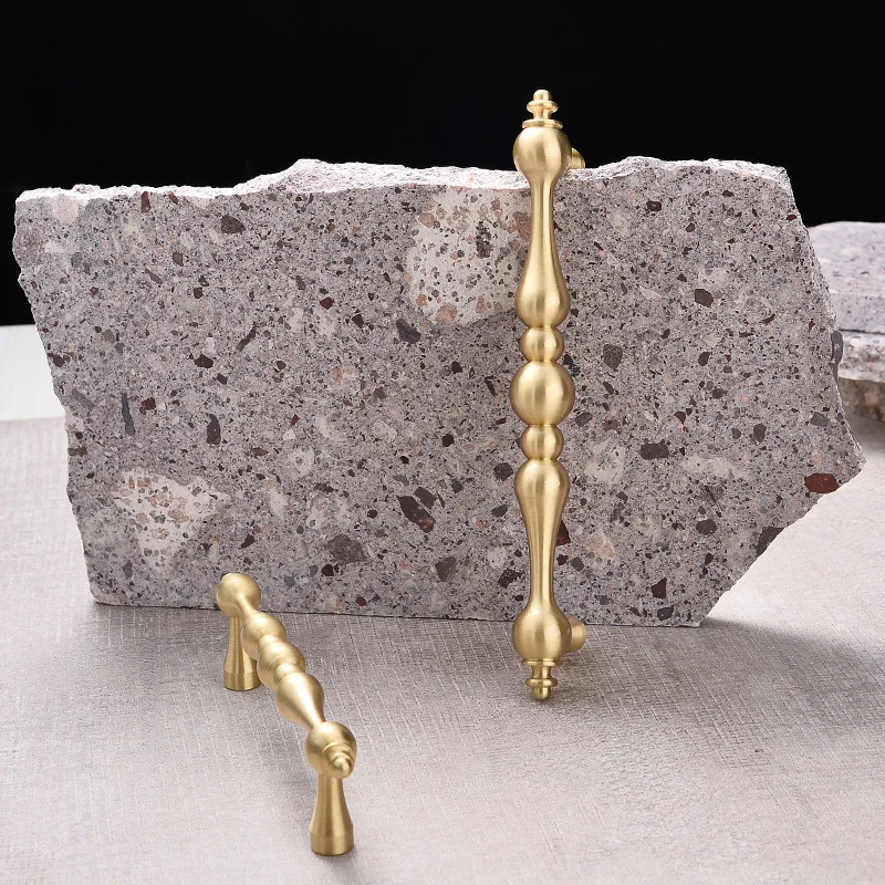New Style Brass Handle Modern Simple Cabinet Door Gold Light Luxury Wardrobe Cabinet Shoe Cabinet Drawer Nordic Brass Handle
