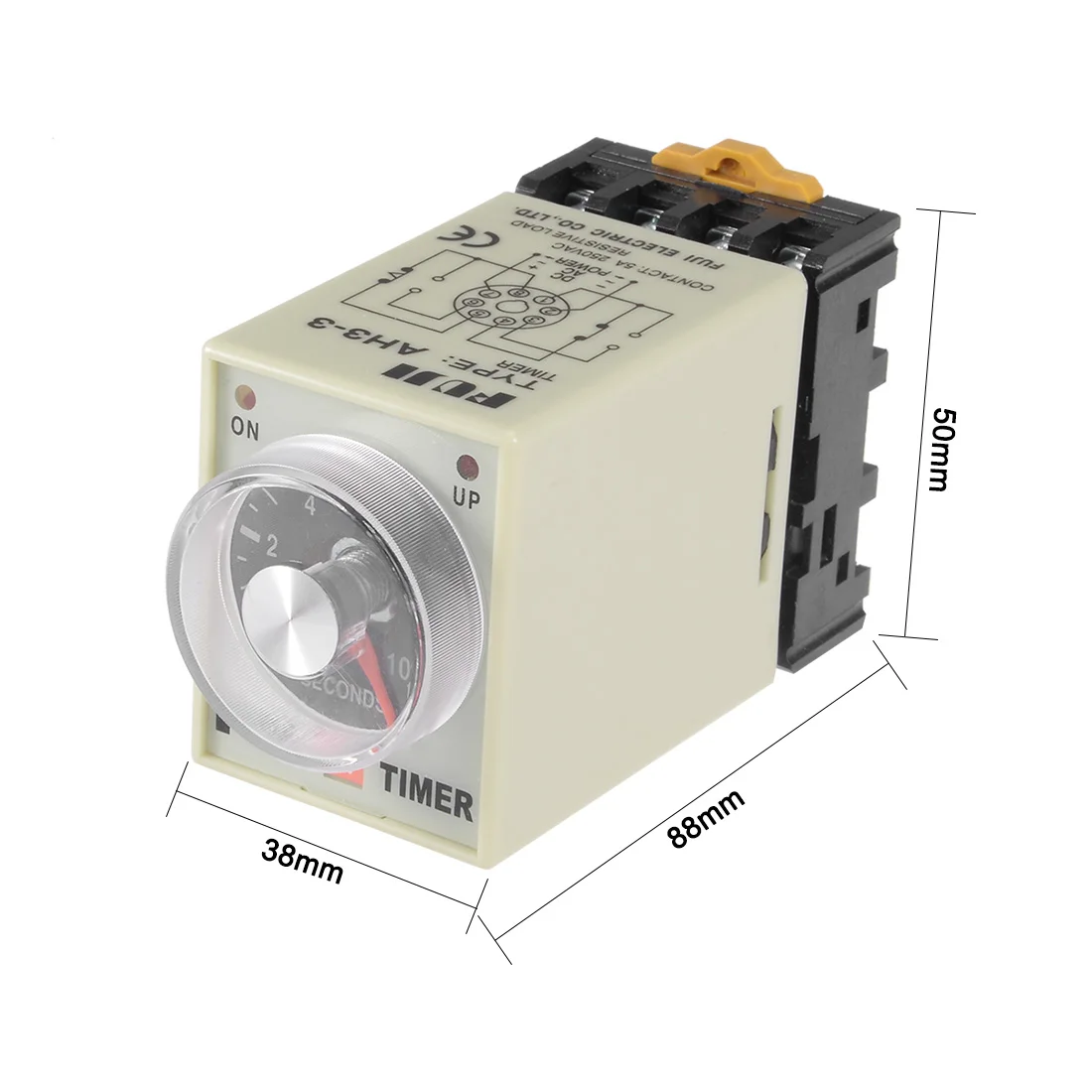 24VAC 10S 8 Terminals Range Adjustable Delay Timer Time Relay AH3-3 with Base