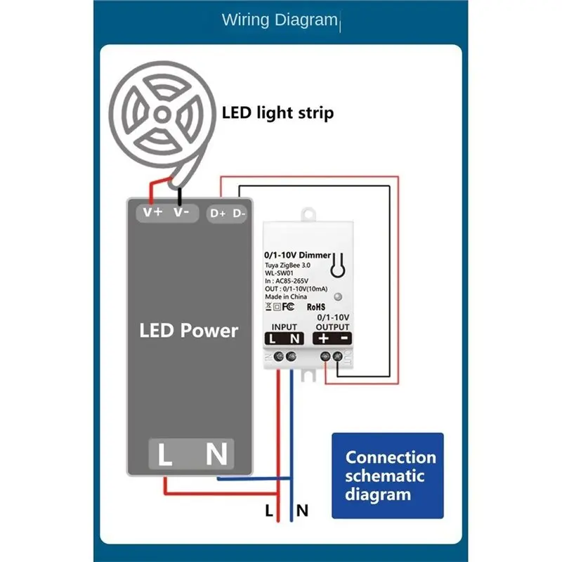 A69etuya Smart Zigbee 3.0 Dimming Controller, Tuya Smart 0-10V Dimming Controller, Home DIY Breaker Relay
