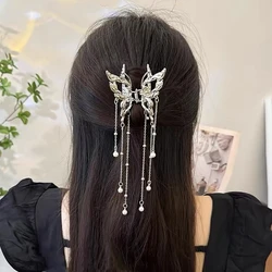1pc elegant hollow liquid butterfly fringe hair clip women's half tie hair clip clip Shark clip headpiece clip
