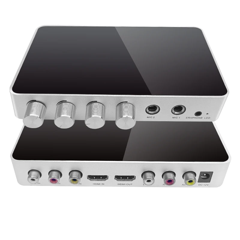 Mezclador de sonido KM200 4K Mini HD para Karaoke, mezclador de Audio con micrófono Dual, ajuste de volumen de entrada para escenario, sala de KTV, Mesa de Mezclas