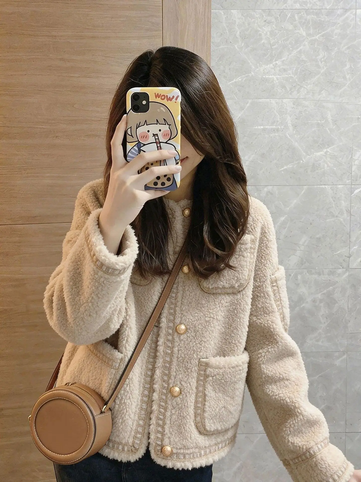 

Корейское двустороннее шерстяное пальто, свободное модное зимнее новое теплое легкое верхнее белье Maturi, корейская версия, весенняя повседневная одежда