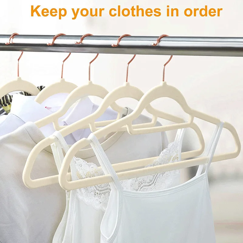 Seamless flocking rack for non-slip plastic clothes hanging home magic rack clothes brace