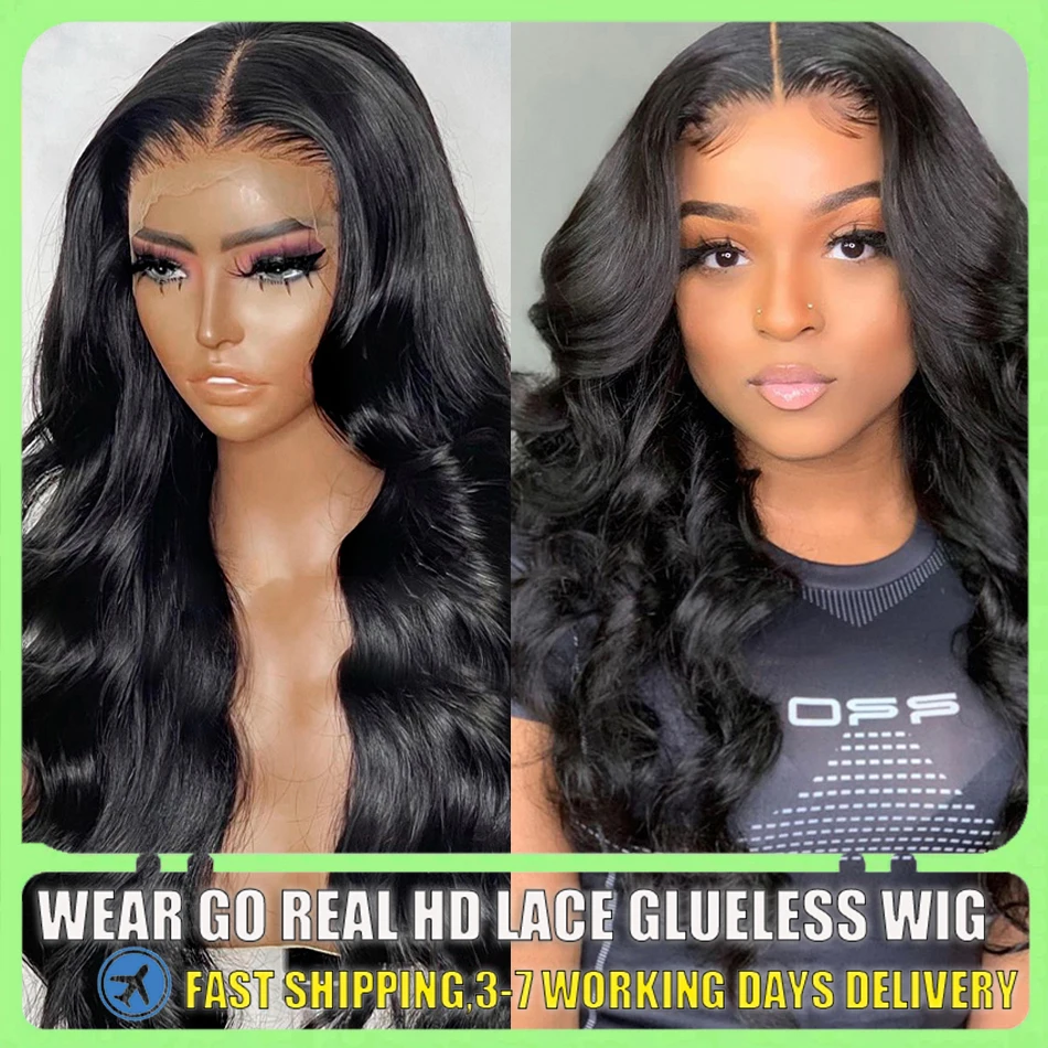 30 32 Inch Body Wave Lace Front Wig  Gluless Human Hair Wigs 13x4 13x6 HD Transparent Lace Frontal Wig Closure Wig For Women