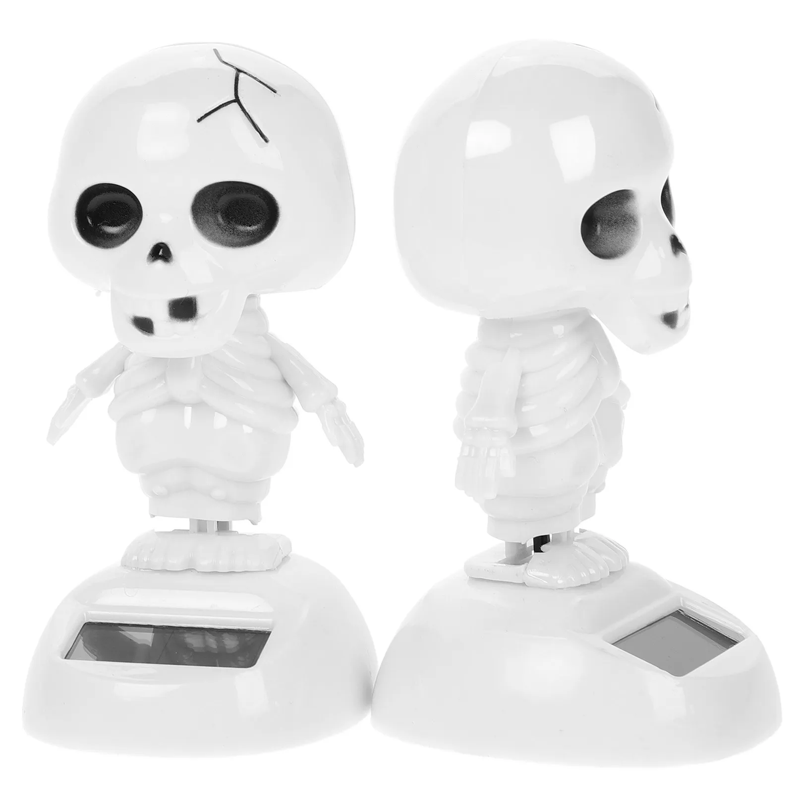

2Pcs Halloween Solar Dancing Ghost Decor Sturdy Plastic Shaking Head Ornament for Car Office Desktop Home Decoration