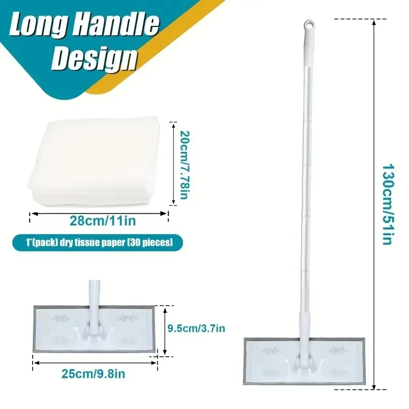 Disposable Vacuum Paper Floor One Mop 360° Rotating Mop Free Cleaning Household Lazy Clean Wet and Dry Paper Flat Dry Use