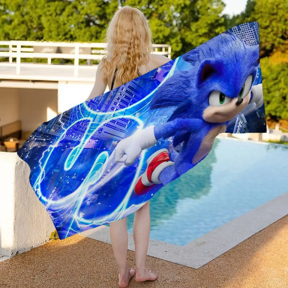 Classic Movie S-sonicS Anime Game Microfiber Beach Towel Absorbent Quick Dry Soft Yoga Swimming Resort Mountain Climbing Towel