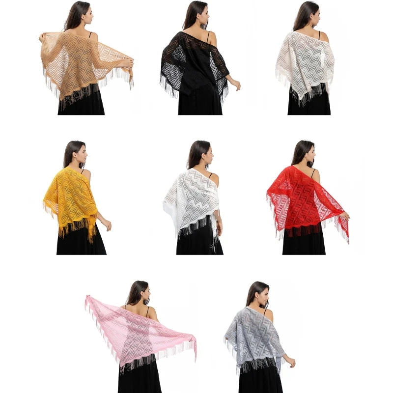 Woman Shawl Wedding Party Tassels Decor Scarf Soft Lightweight Scarf for Hot Weather Sunproof Supplies Drop Shipping