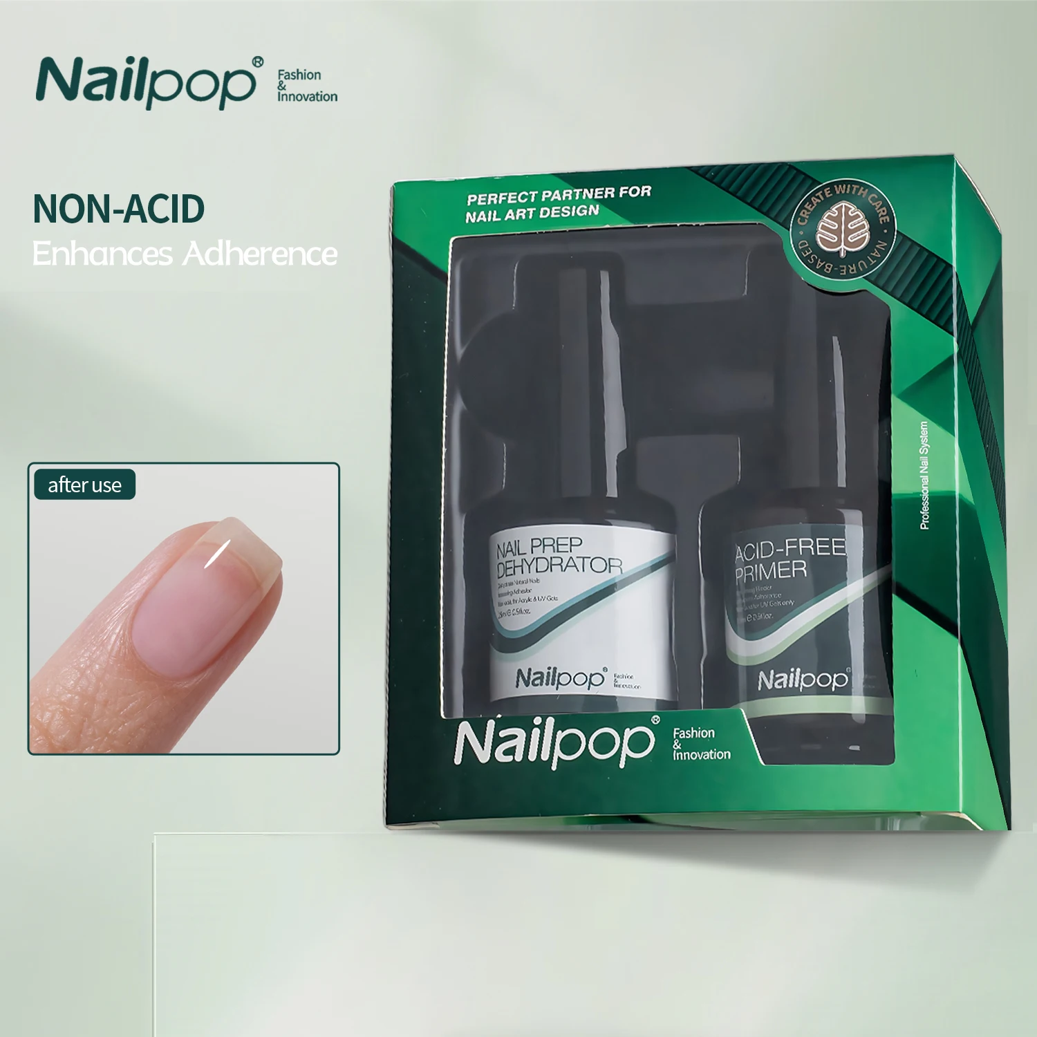 Nailpop-deshidratador de uñas y imprimación, 2 uds., para esmalte de Gel, agente adhesivo de uñas transparente de secado rápido, Kit de suministros de preparación para manicura