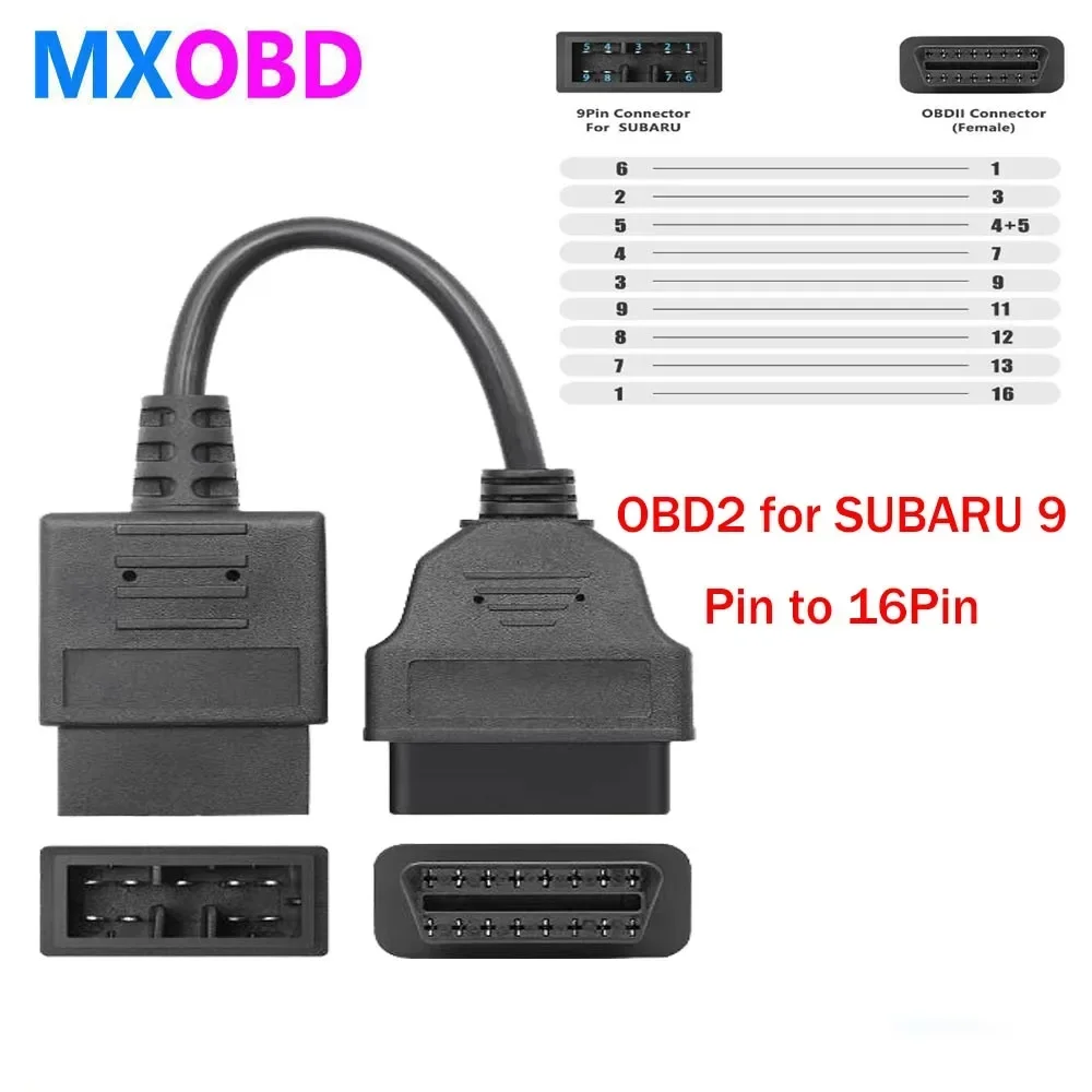 OBD2 для SUBARU 9-контактный штекер 9-контактный на 16-контактный OBD 2 OBDII диагностический инструмент OBD-кабель преобразования на 16-контактный гнездовой интерфейс автоматического сканирования