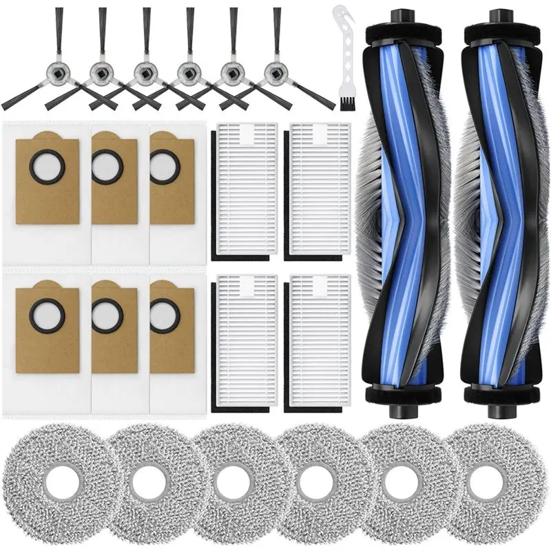

Запасные части AC93 для робота-пылесоса Lefant M3 — основная и боковые щетки, HEPA-фильтр, салфетка для влажной уборки, мешки для сбора пыли, аксессуары