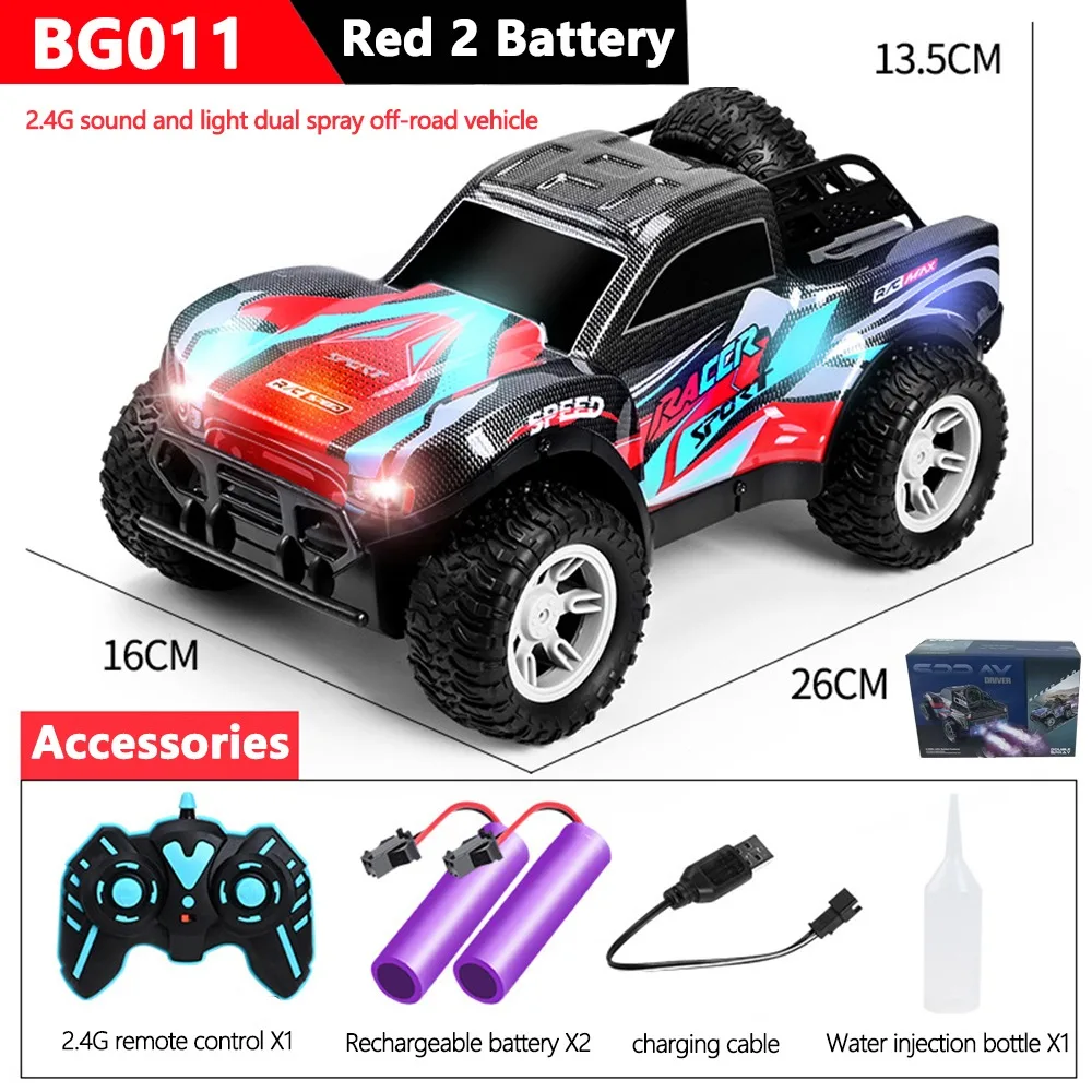 

RC Pickup Climbing Off-Road Truck Car with Lights Music Spray Toy for Kids Boys Girls Remote Control Vehicle Gift