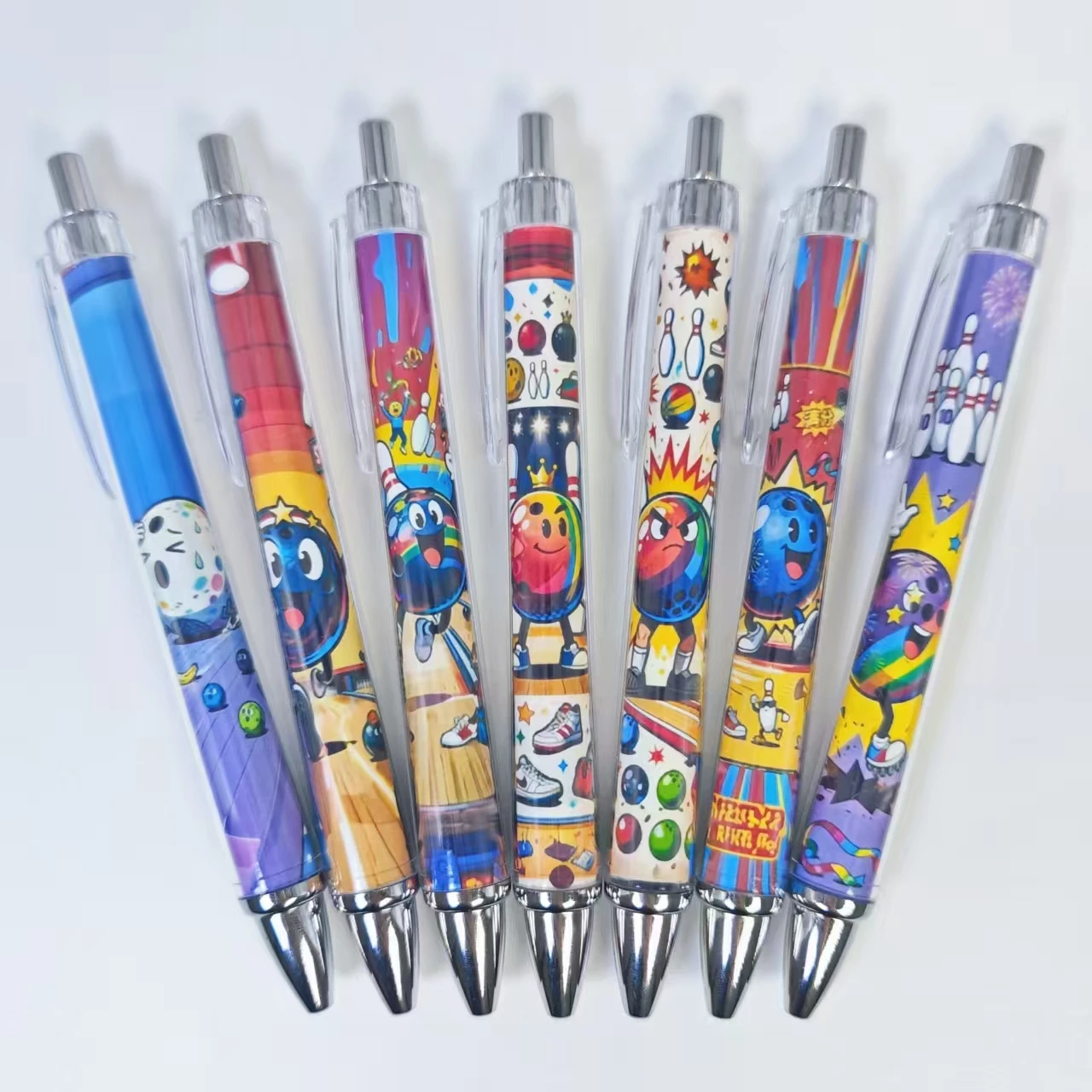 

7 шт./14 шт. выдвижные ручки с надписью для боулинга, креативные шариковые шариковые ручки для боулинга, подарочные ручки для студентов, подарочные ручки для письма