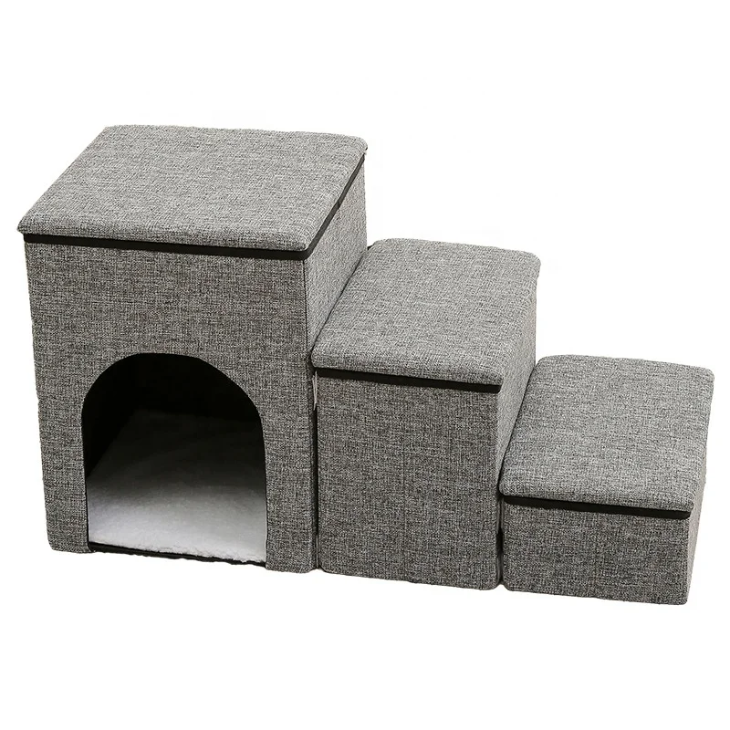 3 Steps Multi Functions Folding Dog Puppy Cat Ramp Ladder Foldable Storage Pet Stairs