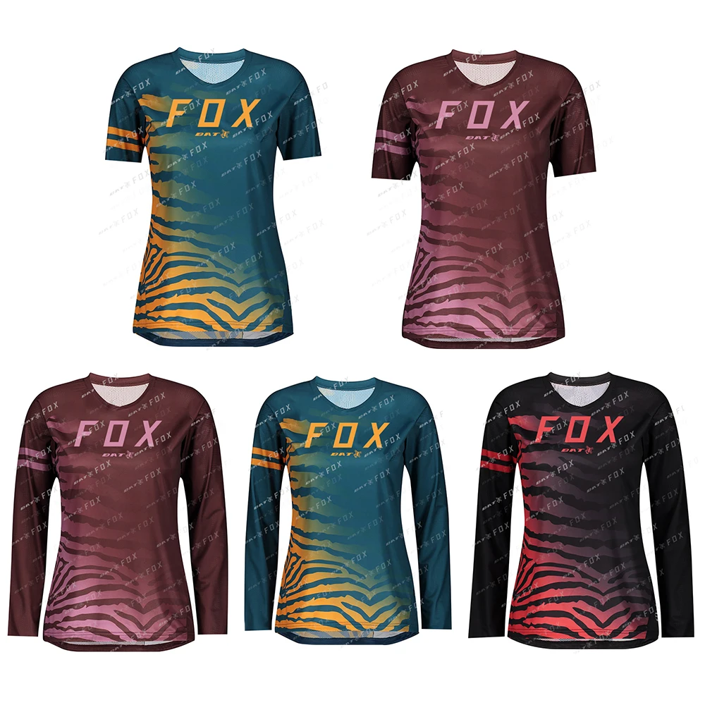 

Women‘s Downhill Jersey BATFOX Mountain Bike Jersey Motocross Sportwear Clothing MTB T-Shirt Female Cycling Blouse